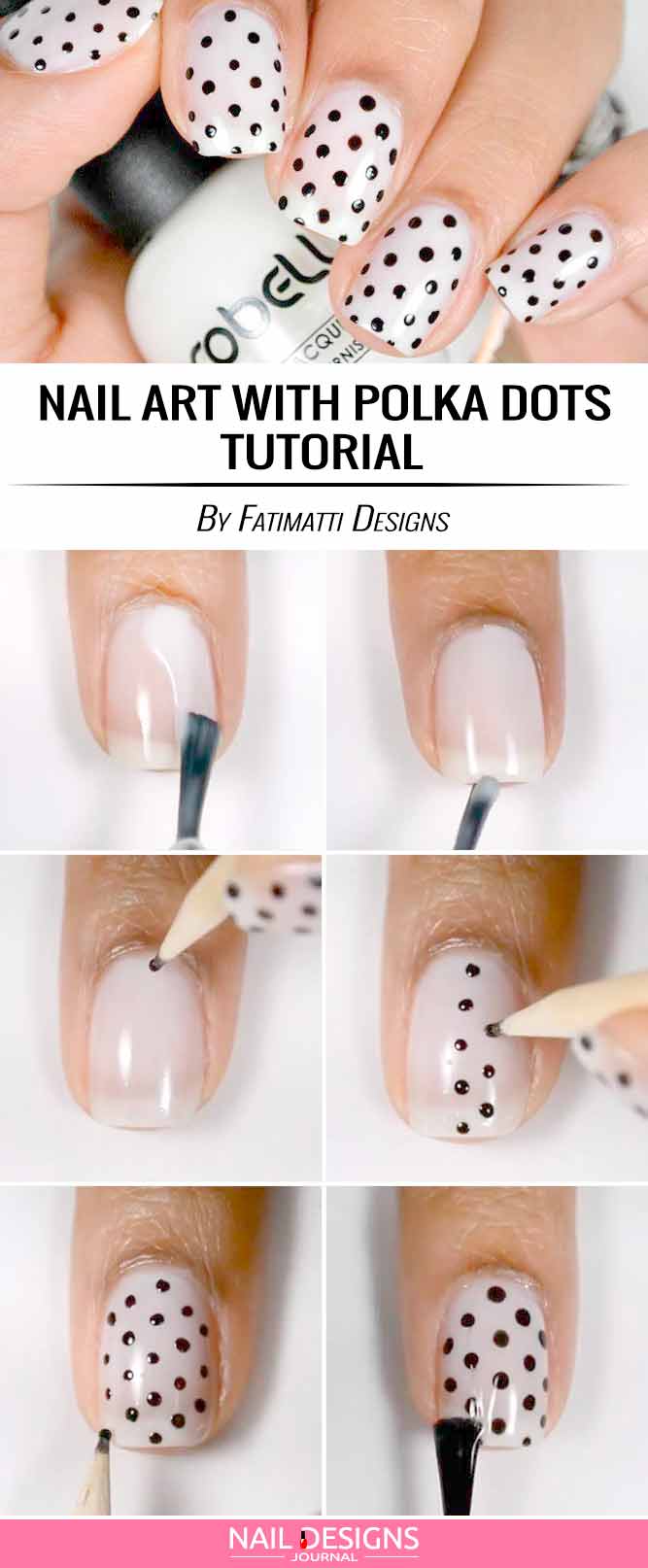 Nail Art with Polka Dots Bows