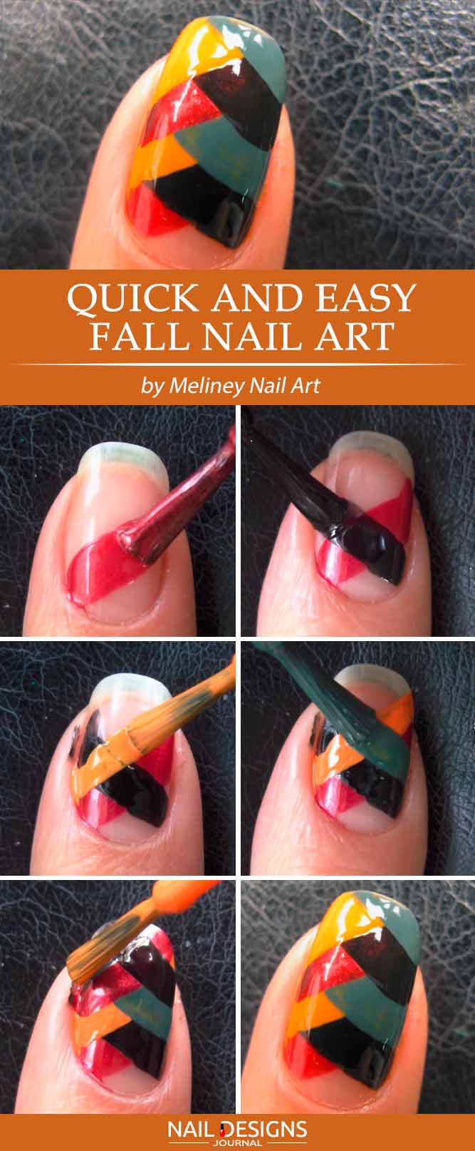 Fall Fishtale Nail Art #fallnailart #simplenaildesigns