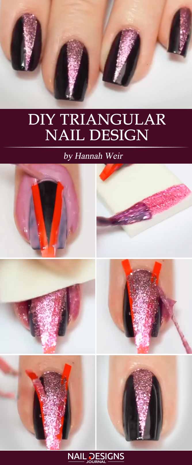 DIY Triangular Nail Design in Simple Steps