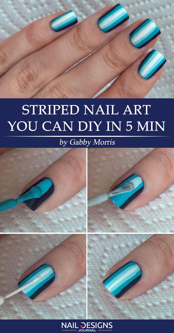 Easy Striped Nail Art You Can DIY in 5 Min