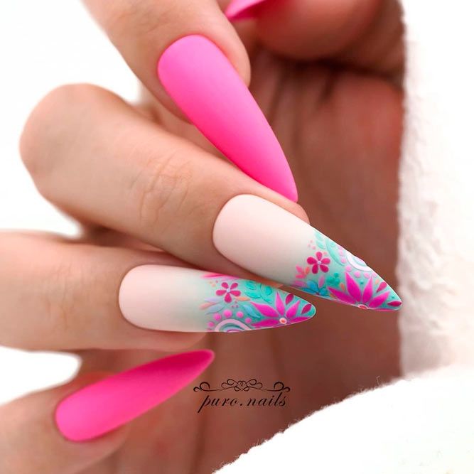 Trendy Ideas for Flower Nail Designs