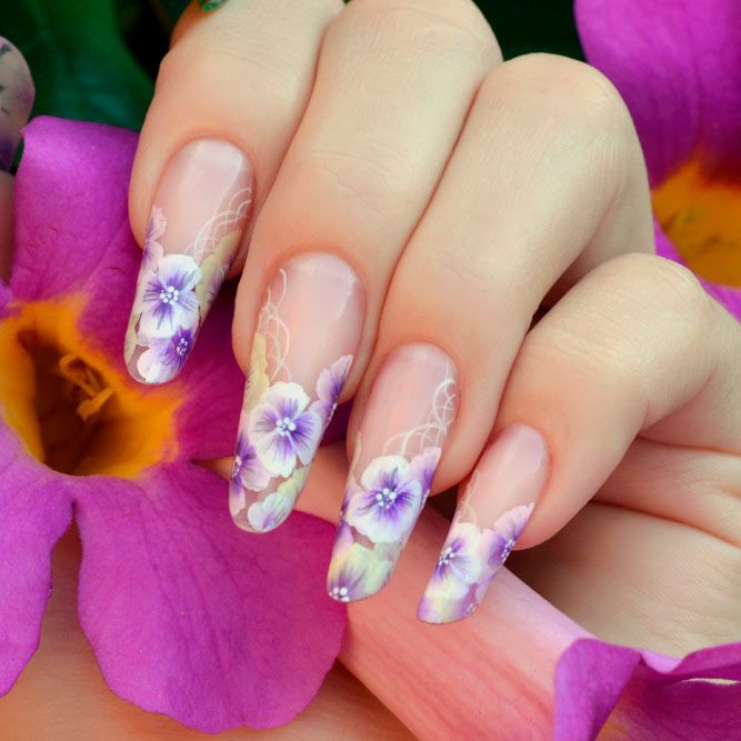 Sweet Flowers Art For Long Nails