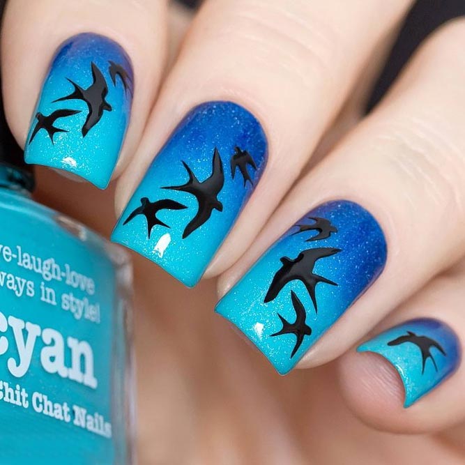 Butterflies Birds Nail Art picture 3