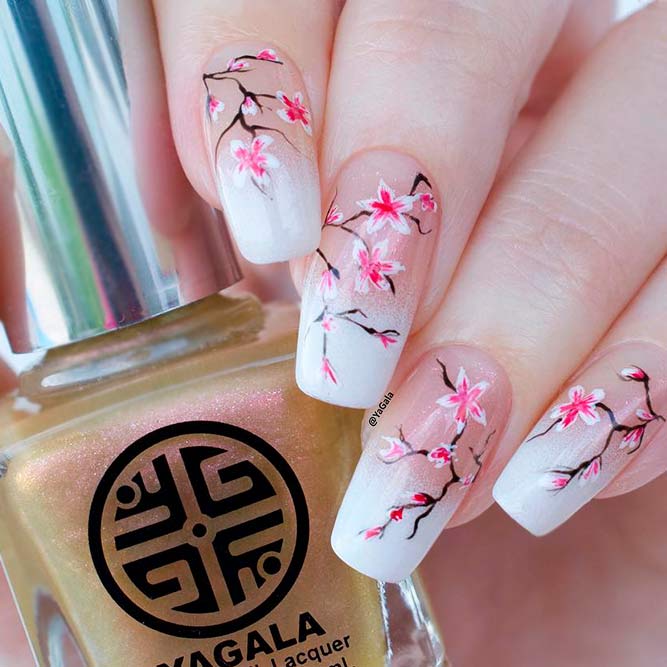 Сute Pastel Nails With Spring Flowers picture 3