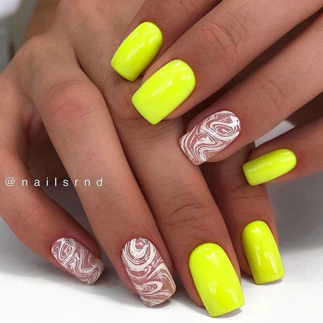 Intricate Stamping Designs With Neon Nails