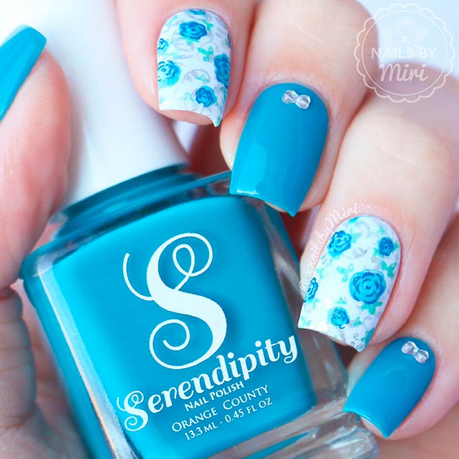 Bright Colored Floral Nail Art For Spring Mani picture 2