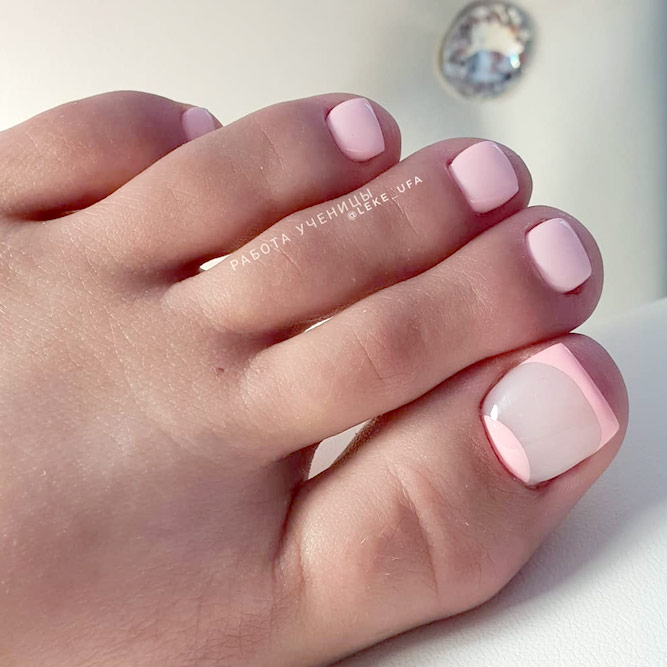Toes With Pink French Design