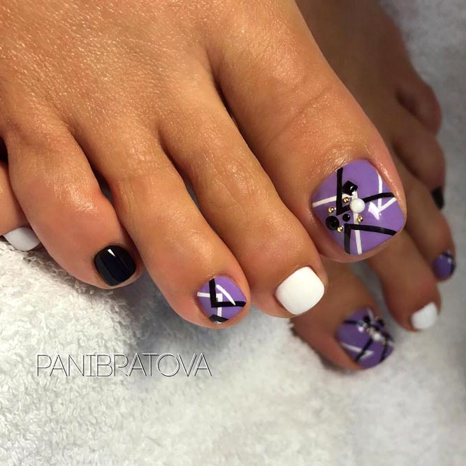 Abstracted Toe Nail Designs