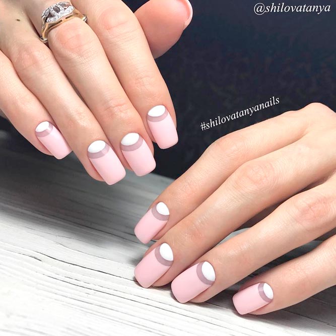 Сute Pink Reverse French Nails picture 3