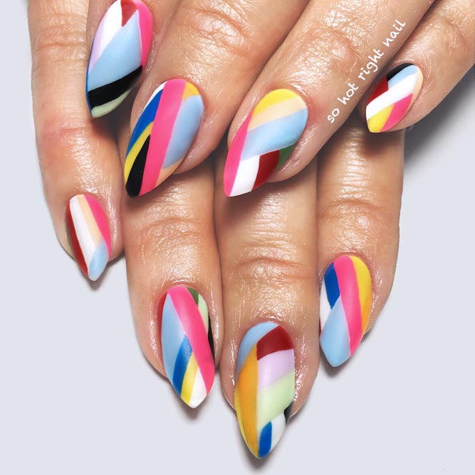 Mesmerizing Matte Color Block #mattenails #colorblocknails