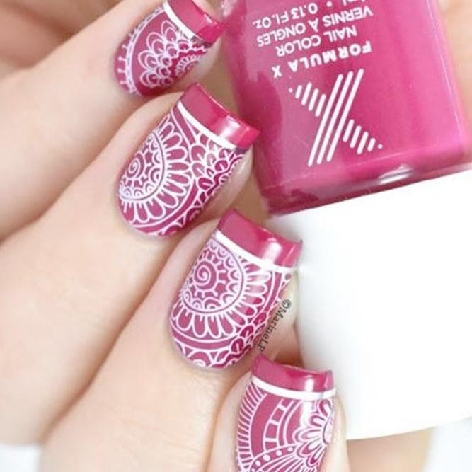 Pink and White Nails Lace