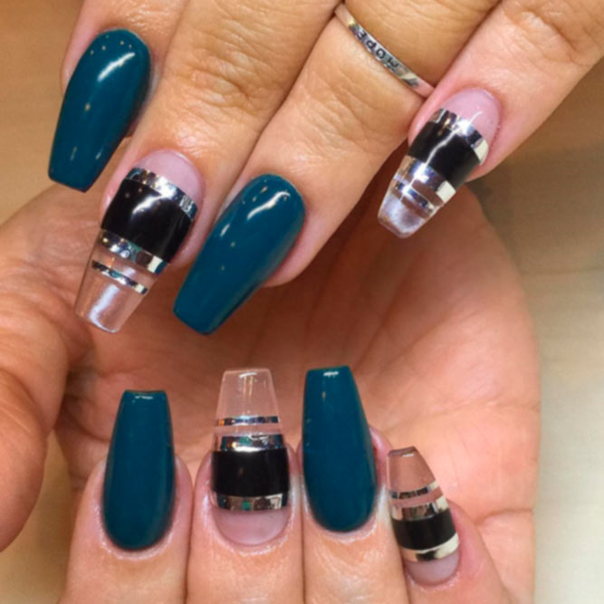 Amazing Greenish Blue Nails Designs picture 3