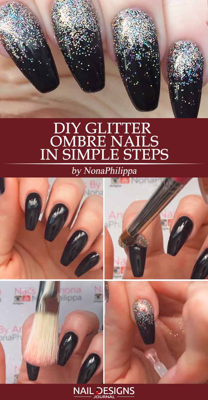 Glitter Ombre Gel Nails picture 1
