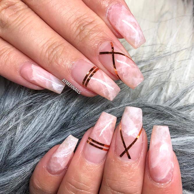 Nude Quartz - Marble Nails Art
