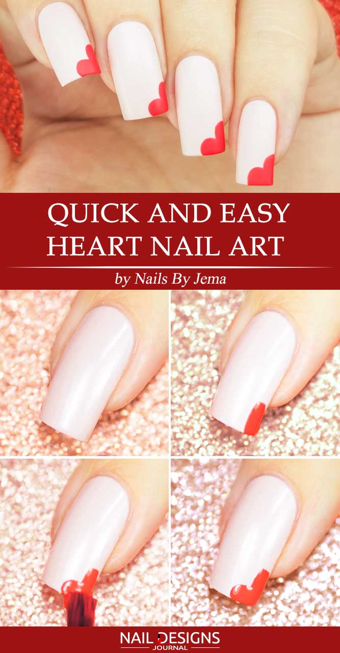 Simple Heart Nail Art