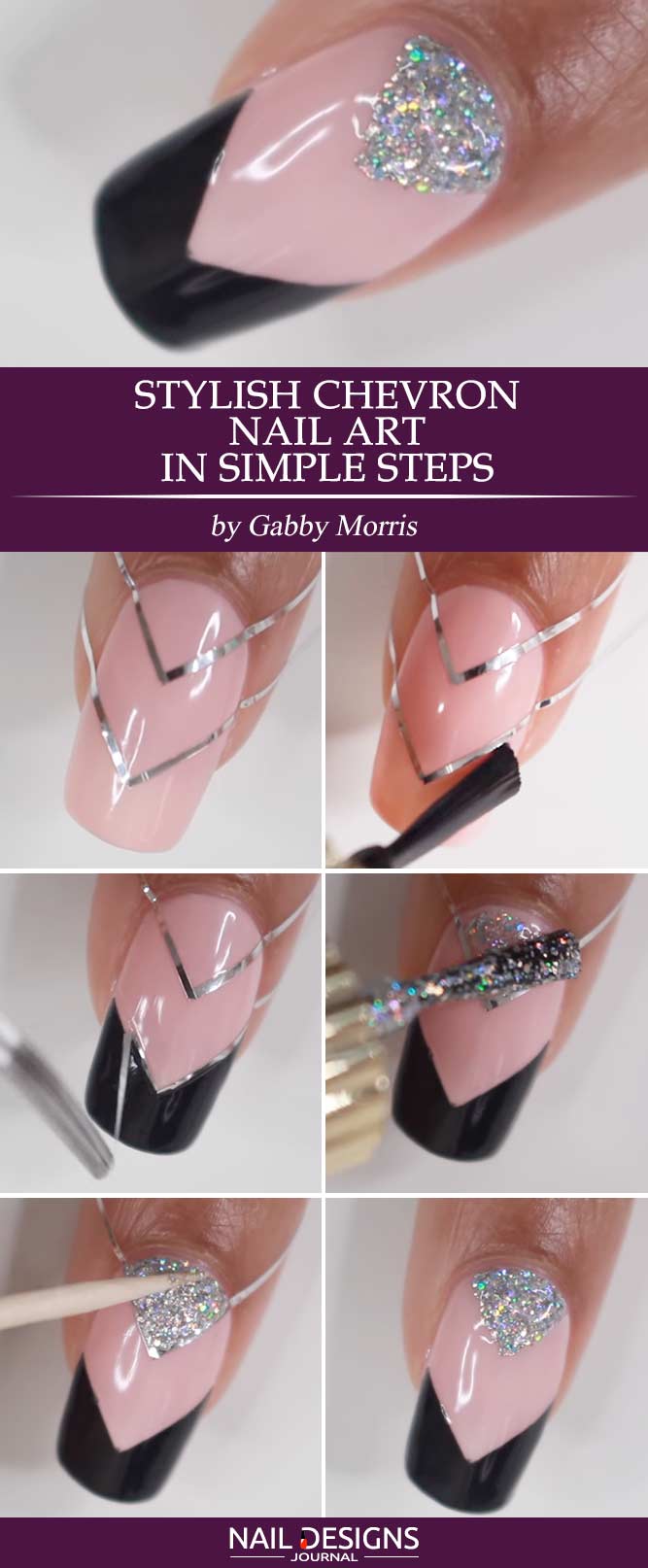 Stylish Chevron Nail Art in Simple Steps