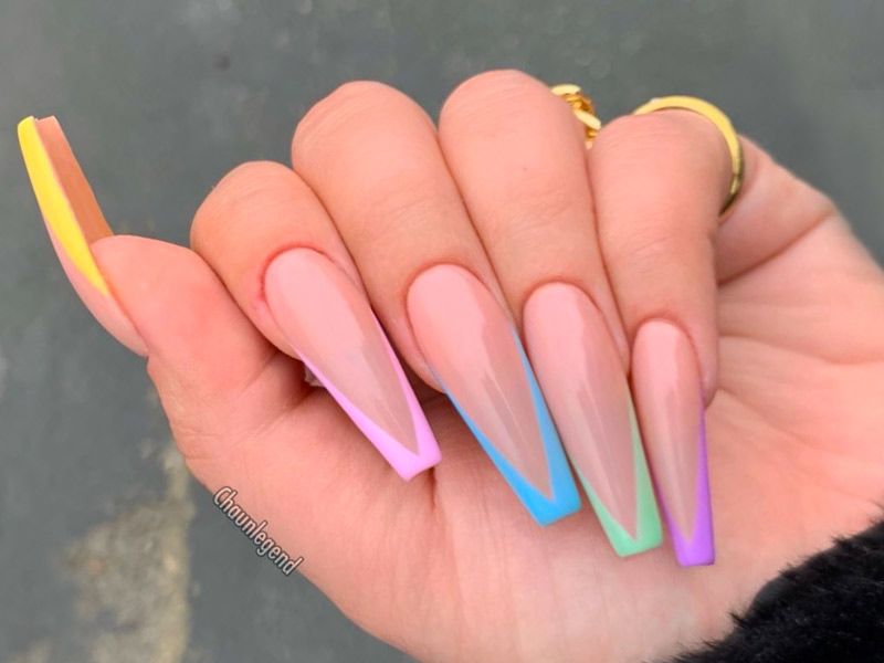 8. Coffin Shaped Nails with French Tip Ombre - wide 4