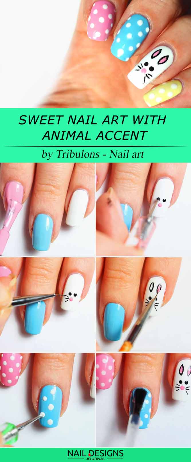 Sweet Nail Art With Animal Accent