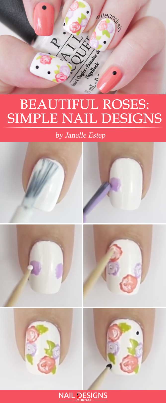 Beautiful Roses Simple Nail Designs With A Toothpick