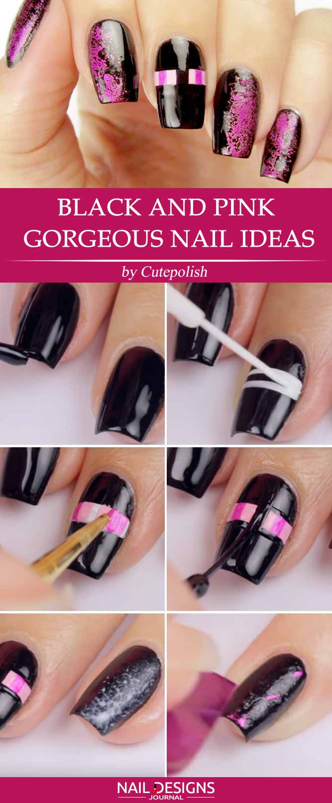 Black and Pink Gorgeous Nail Ideas