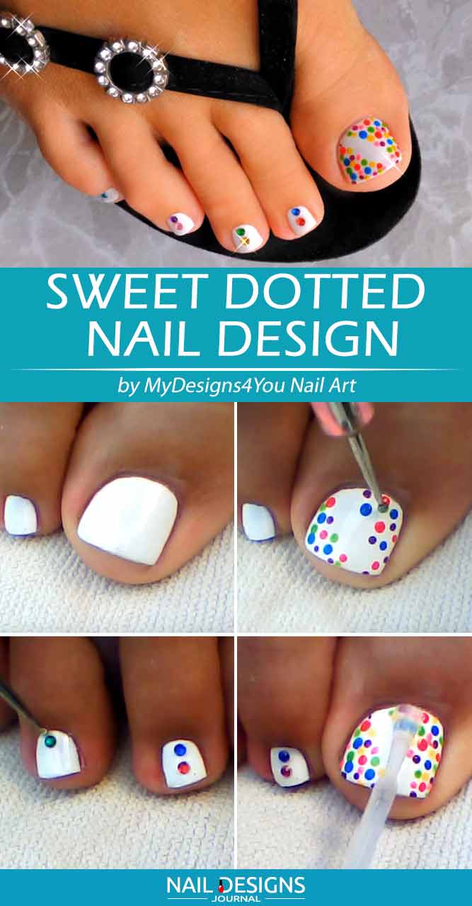 Sweet Dotted Toe Design