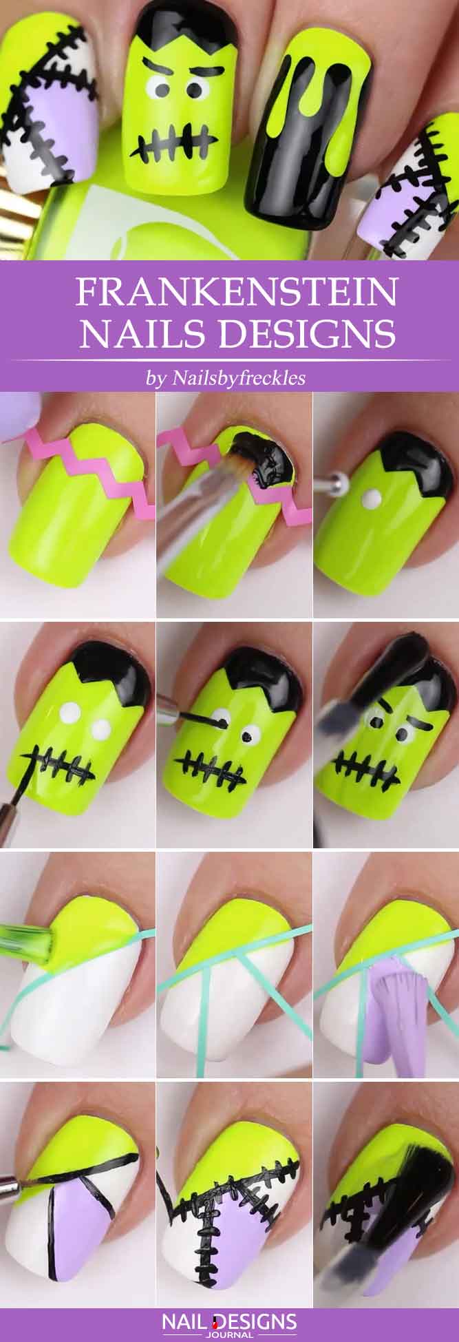 Frankenstein Nails Designs