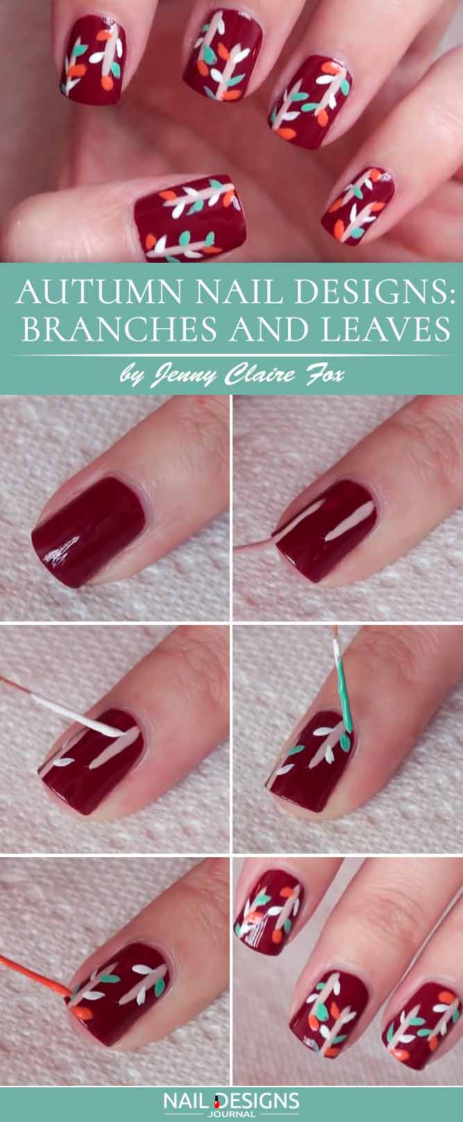 Autumn Nail Designs Branches and Leaves