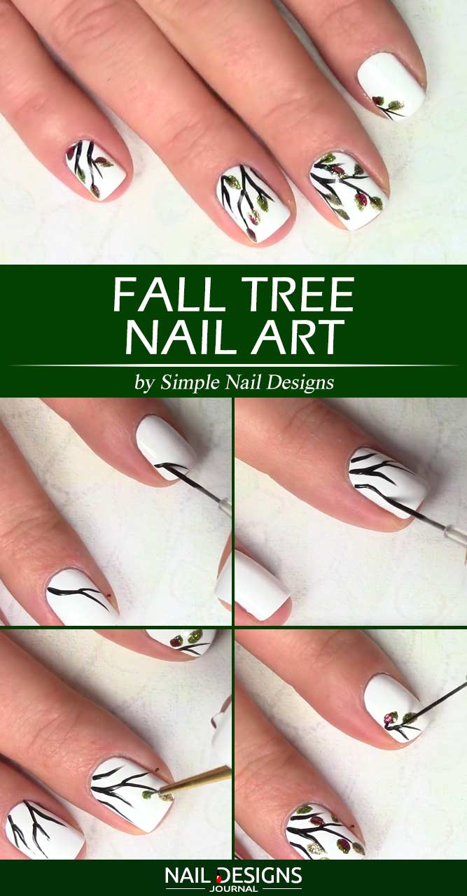 Fall Tree Nail Art