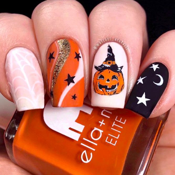 Classic Matte Halloween Nail Art