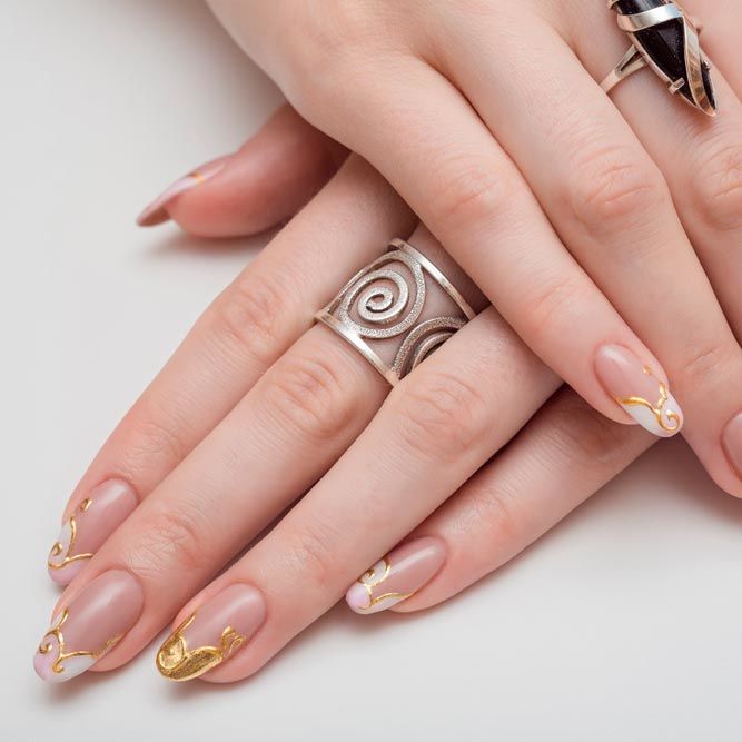 Unusual French Tips Nails for Brides