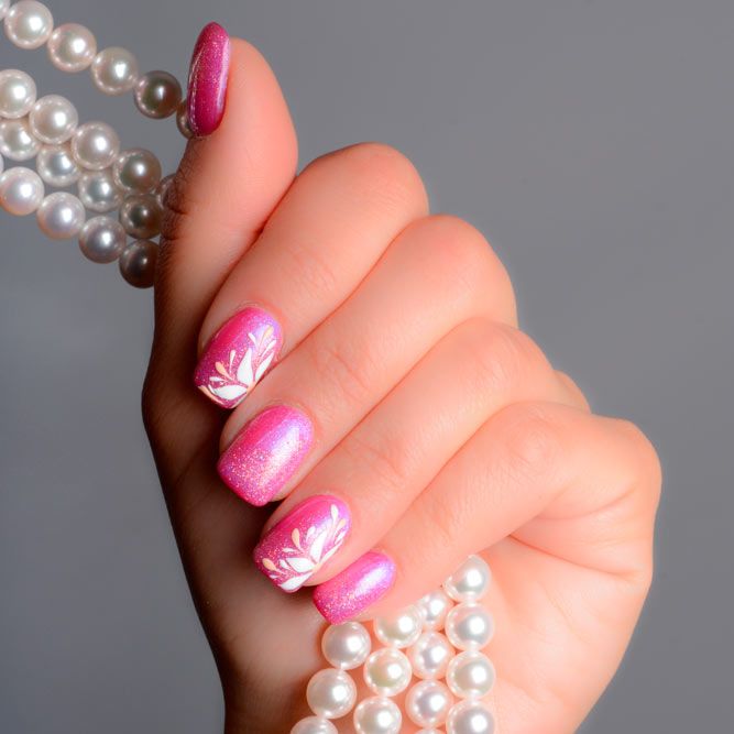 Pearl Pink Wedding Nail Designs When You Want to Look Sweet