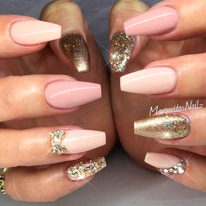 21 Chic Pink And Gold Nails Designs Naildesignsjournalcom