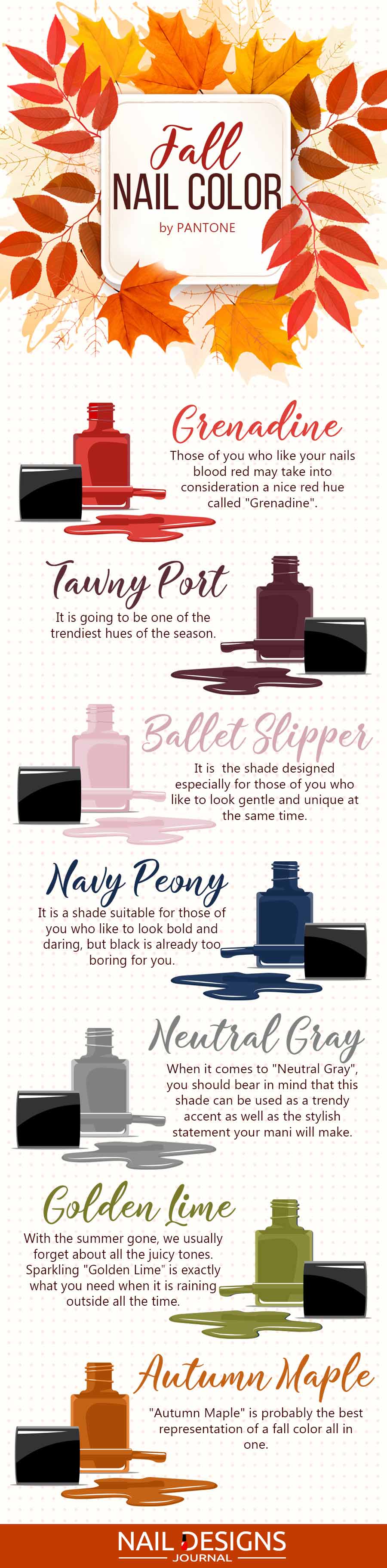 Infographic Trendy Manicure in Fall Nail Colors Inspired by Pantone