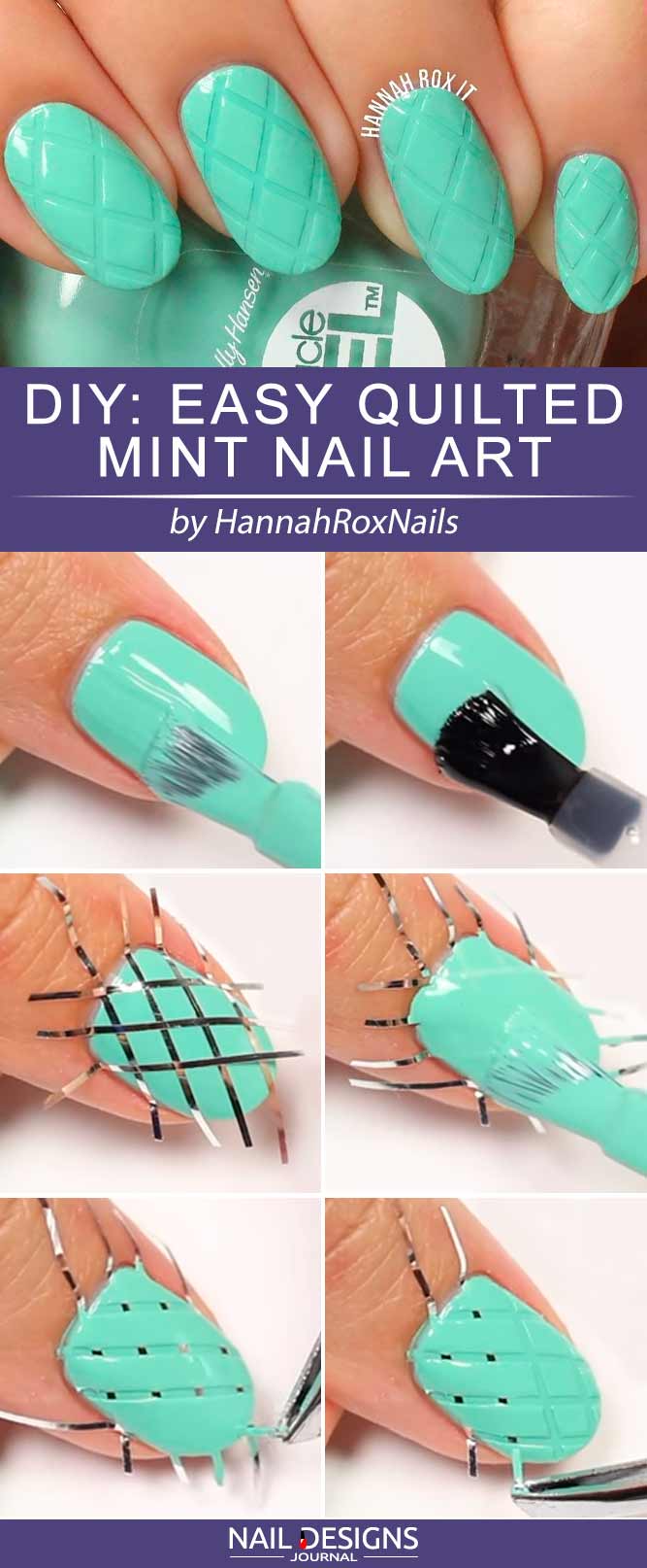 Cute Easy Nail Designs With Quilted Texture