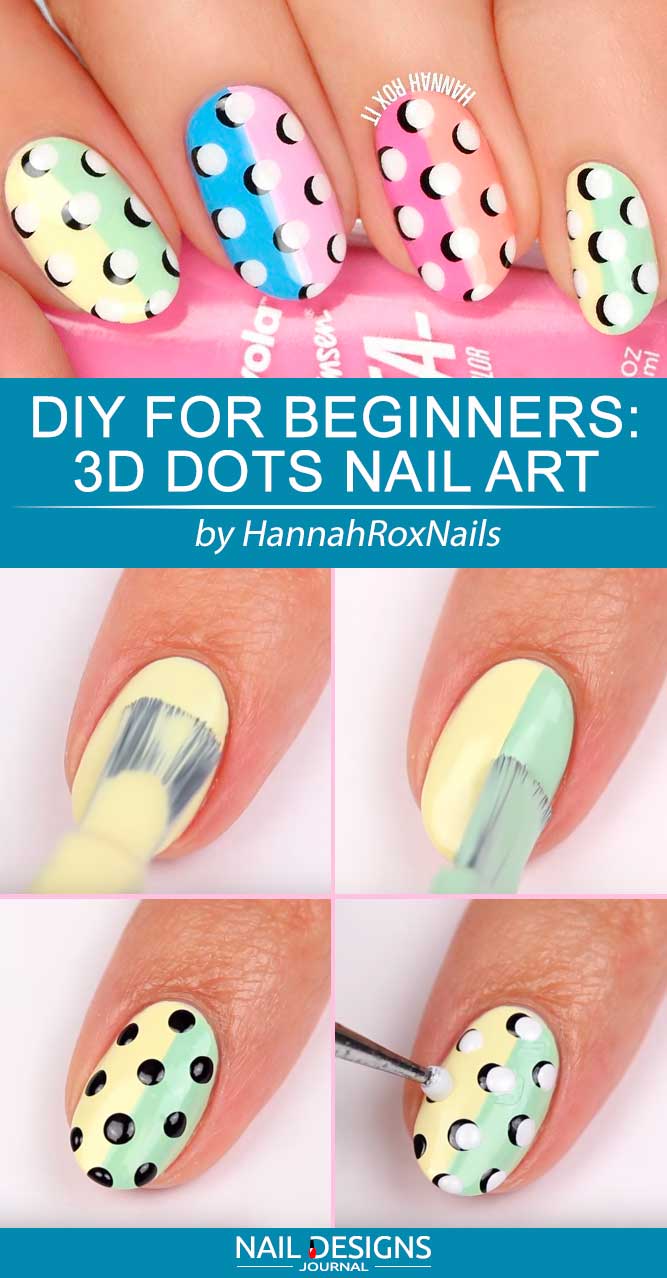 DIY For Beginners 3D Dots Nail Art #dotsnails #pastelnails