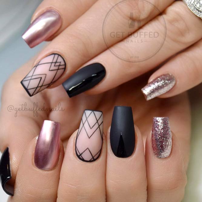 35 Outstanding Short Coffin Nails Design Ideas | NailDesignsJournal.com