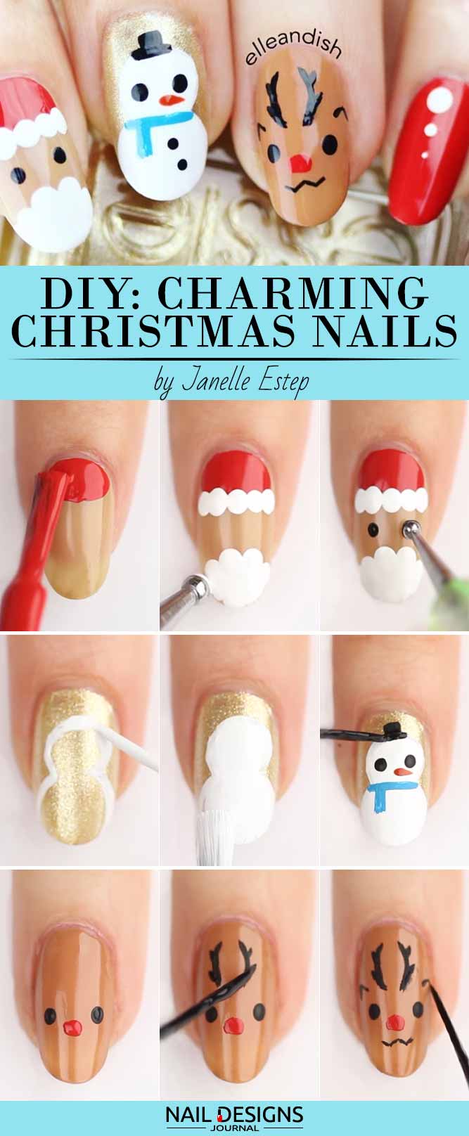 Easy Christmas Tree Nail Art 2 | Fabric Art DIY