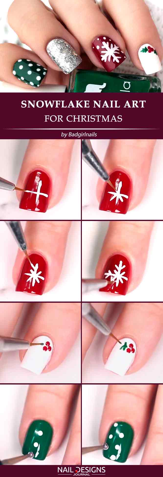 Snowflake Nail Art For Christmas