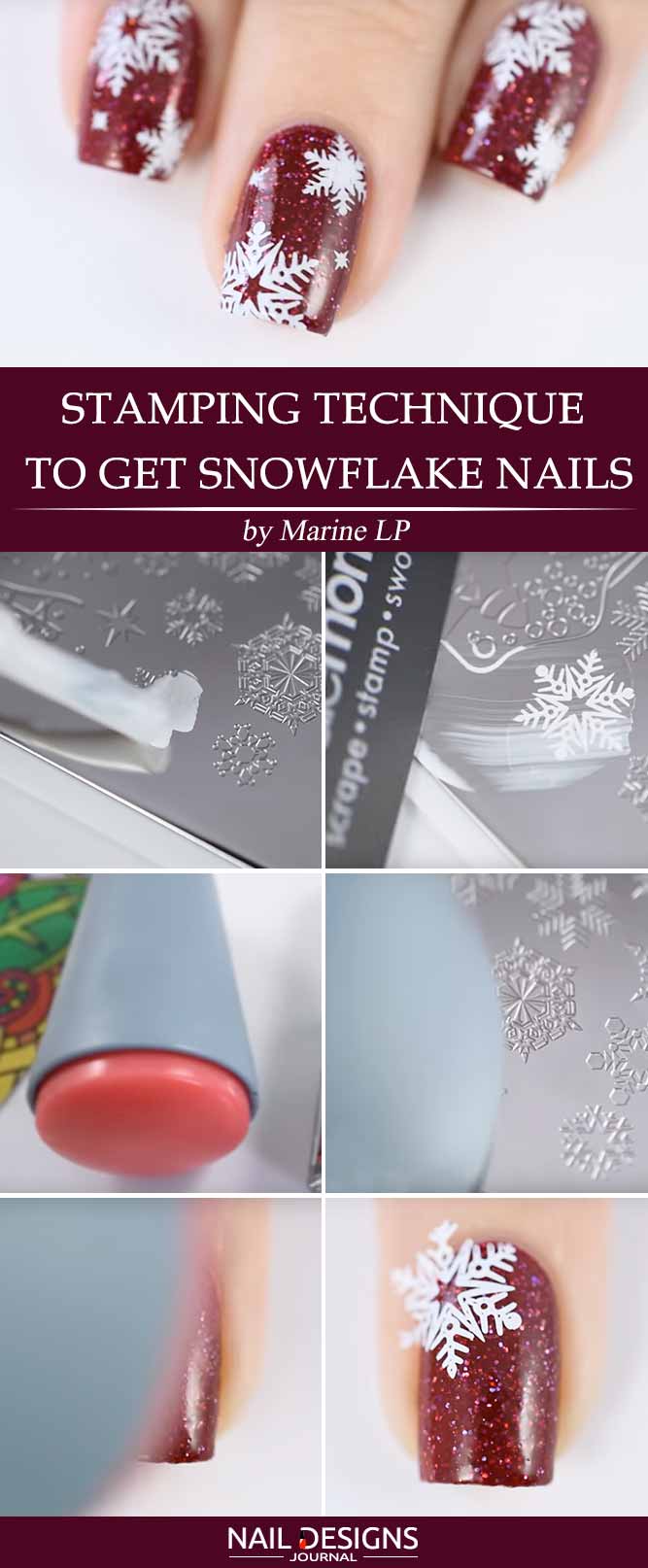 Stamping Technique to Get Snowflake Nails