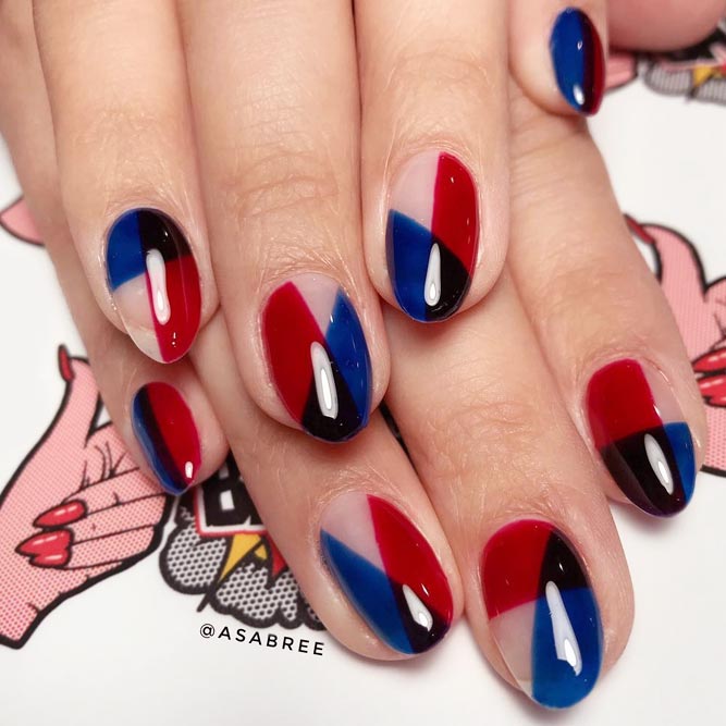 Fancy Nails With Brightly Color Blocking picture 1