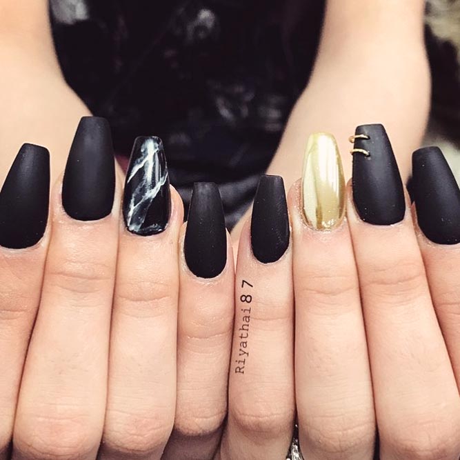 27 Fancy Ways To Rock Matte Black Nails 