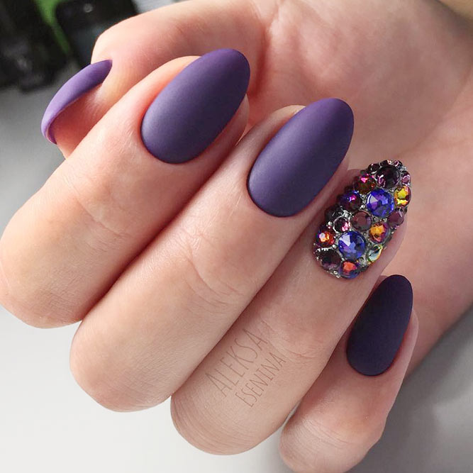 simple purple nails