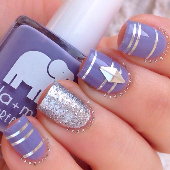 Sweet Pale Lilac Nails picture 2