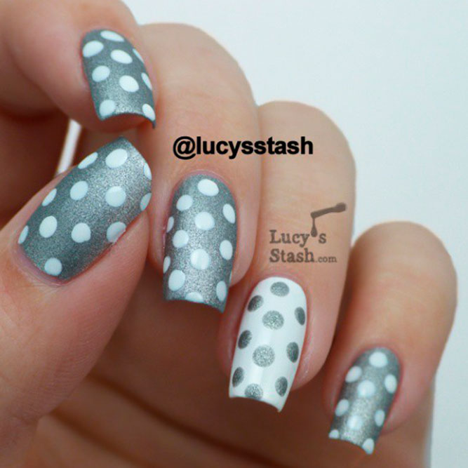 Grey Shades With Dotticure Nail Art picture 3