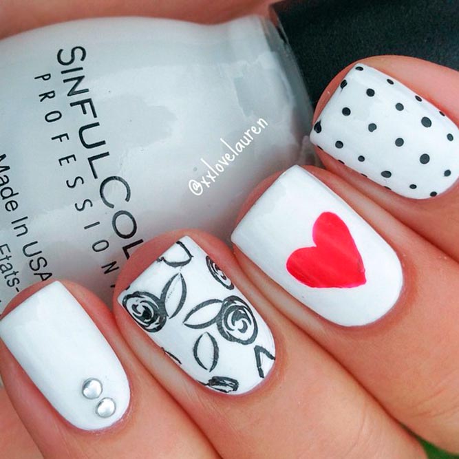 White Nails With Polka Dots picture 1