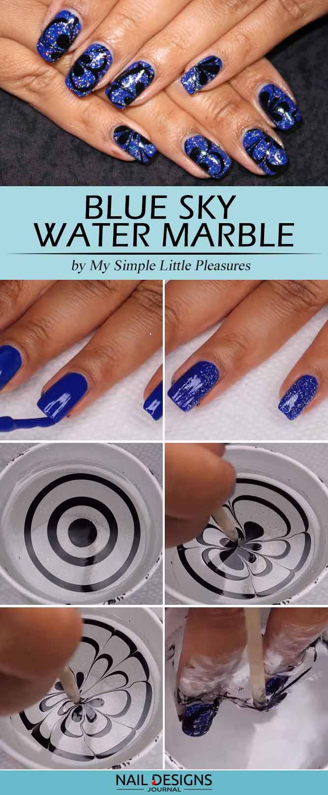 Blue Sky Water Marble
