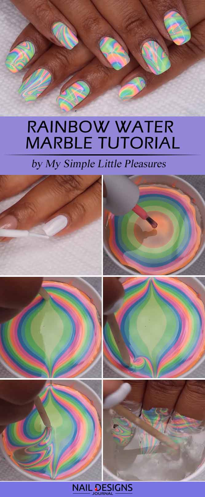 Rainbow Water Marble Tutorial