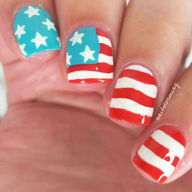 American Flag Nail Art picture 1