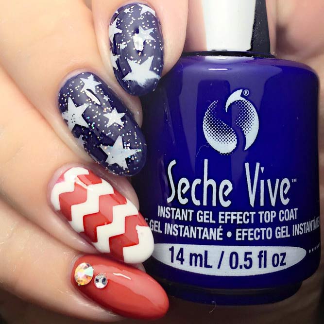 Memorial Day Nail Designs With Chevron Accents picture 3