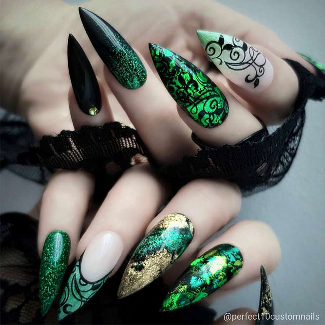 Joyous Emerald Green Nails To Intrigue | NailDesignsJournal.com